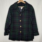 Jaclyn Smith VTG  Wool Tartan‎ Plaid Blazer Womens 12 Academia Green Jacket Ivy Photo 0