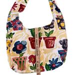 Sun And Sand Tote Plants Cactus Flowers Canvas Shoulder Bag Colorful Zip Pocket Purple Photo 4
