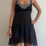 Linea Donatella Black Embellished Y2K Slip Dress Lingerie Photo 0