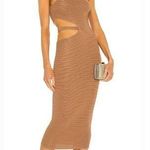 Michael Costello  x REVOLVE Athena Midi Dress in Mushroom XS Photo 0