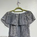 Rebecca Taylor  Gray Jaguar V-Neck Silk Blouse Sz 4 NWT Photo 9