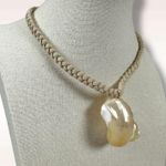 Free People Sara Shell Choker Gold Neutral NWT Beach Bohemian Suede Shiny Summer Photo 5