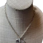 Silver Tone Rhinestone Elephant Pendant Necklace Photo 1