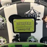 Lounge Fly  Black and White Striped Beetlejuice Beetlejuice Backpack EUC Photo 2