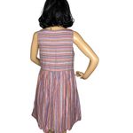 Madewell Scoopneck Tank Shirt Dress in Rainbow Stripe button down cotton size M Photo 7