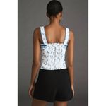 Reformation  Eloise Blue And White Floral Linen Tank In Orlaya Pattern-Size 10‎ Photo 2