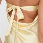 Princess Polly Haley Trendy Butter Yellow Silky Open Back Maxi Dress Photo 1