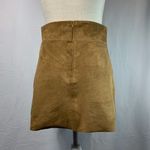 ZARA  Faux Suede Crystal Embellished Brown Mini Skirt Size Small Photo 3
