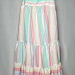 Vintage Striped Pastel Sundress Pink Size M Photo 4