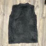 Angie  Gray Oversized Faux Fur Shaggy Open Sleeveless Jacket Vest Pockets Size S Photo 6