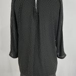 ZARA Polka Dot Button Down Keyhole Back Collared Blouse Black White Size Small Photo 7