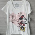 Disney Minnie Mouse Heart "Will You Be My Mickey?" Valentine Womens T Photo 0
