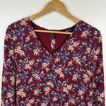 Madewell Womens Button Back Burgundy Floral Dress Antique Flora Sz XS Boho Fall Photo 5