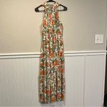 Petal and Pup Orange Floral Halter Cut Out Maxi Dress size 8 Photo 9