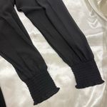 Michael Kors  Georgette Mini Dress Medium Black Long Sleeve Smocked Wrap Party Photo 10