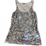 EXPRESS 2011 gold and silver sequin tank top with lace detailing Photo 1