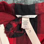 Victoria's Secret Victoria’s Secret women’s size medium plaid pajama top button up red and black Photo 5