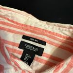 Jones New York Jones & Co orange Striped Linen Shirt women’s size large Photo 2