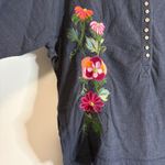We The Free Embroidered Floral Button Henley Top Boho Bohemian Small Photo 2