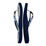 Brighton  Blue Floral Embossed Crystal Rhinestone Sandals Thongs Flip Flops Sz 10 Photo 6
