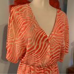 Alice + Olivia  Dress Womens Zebra Tangerine Silk Cap Sleeve XS X-Small Photo 3