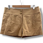 Tory Burch Shorts Size 12 Tan Stretch Waistband Pleated Casual Lightweight Chic Photo 0