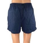 J.Crew Women's Navy Blue Linen Drawstring High Rise Mini Casual Shorts Size XS Photo 2