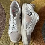 ZARA White Cream Snakeskin Faux Suede Studded Sneakers Women’s Size US 5 1/2 Photo 0