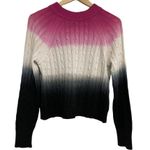 NWOT VEDA Sweater Dip Dye Tie Dye Cable Knit Pink Black White Size Petite (0 Photo 2
