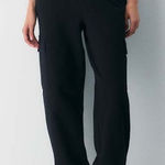 Aritzia TNA Black Cozy Fleece Sweatfleece Mega Cargo Jogger Thick Sweatpants XS Photo 0