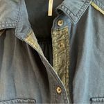 Free People  Top Navy Blue Off Campus Buttondown w/ Metallic Details Sz S EUC Photo 10