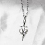 Gothic Sword Necklace Silver Photo 2