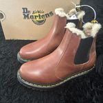 Dr. Martens  2976 leonore leather fur ankle Chelsea boots booties shoes new  Photo 1