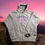 Delray Beach Florida Womens Medium Hoodie Distressed Shark Flower Hoodie Gift Gray Photo 0