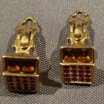 Gold Jewel Clip On Earrings Photo 3