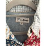 Paris Blues Vintage Denim Shirt Women Medium Red Blue Floral 90s Patchwork Plaid USA Western Photo 2