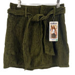 REWASH  Green Corduroy Belted Mini Skirt Size 5 / 27‎ New Photo 0