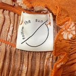 Follow The Sun V-Neck Strapless Mini Skirt Orange Floral Size S Small Photo 3