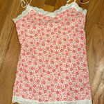 Aeropostale VTG  L Pink Floral Camisole Top Lace Trim Y2K Fairy Slip Dainty Photo 0