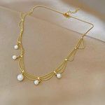 Gold Plated Pearl Necklace Photo 0