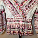 AMUR Alma Embroidered Top‎ Off the Shoulder Boho Organic Cotton Size Small Pink Photo 4