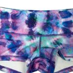 FLEO Limited Edition Tie Dye Shimmy Shimmer Low Rise Contour Shorts Athletic Purple Photo 3