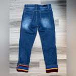 L&B  Lucky and Blessed Serape Inlay Patchwork Women’s Fitted Unique Dark Jeans Photo 6