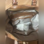 Michael Kors Gorgeous Mk saddlebag purse brown leather top handle bag, medium size Photo 8