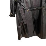 Burberry London Glossy Belted Double Breasted Trench Coat Black Women Size 12 Photo 1