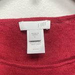 J.Jill Shirt Womens Large Linen Blend Red White 3/4 sleeve Casual Ladies Spring Photo 2