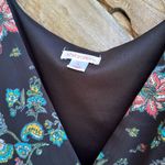 Xhilaration Black Floral blue yellow paisley v neck shorts romper size large Photo 1