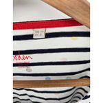 Boden Striped Long Sleeve Shirt Rainbow Polka Dot Cotton Boat Neck Women US 8 White Photo 3