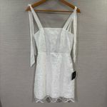 NWT Lulu's Lovable Aesthetic White Embroidered Tie Photo 3