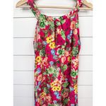 Anastassimo Maxi Dress Size M Pink Floral Print Gathered Neckline Vibrant Size M Photo 5